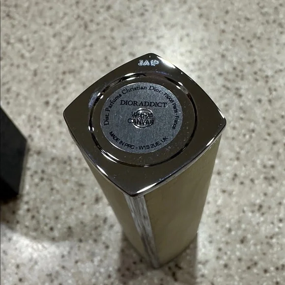 NWT Dior Addict White Canvas Patterned Lipstick Case with Silver Logo CD - Picture 3 of 5